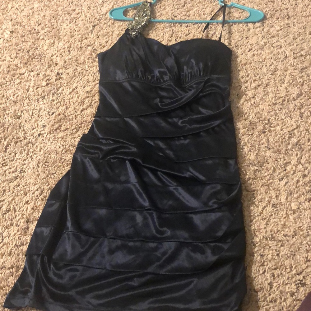 Navy Blue, one shoulder dress from Deb